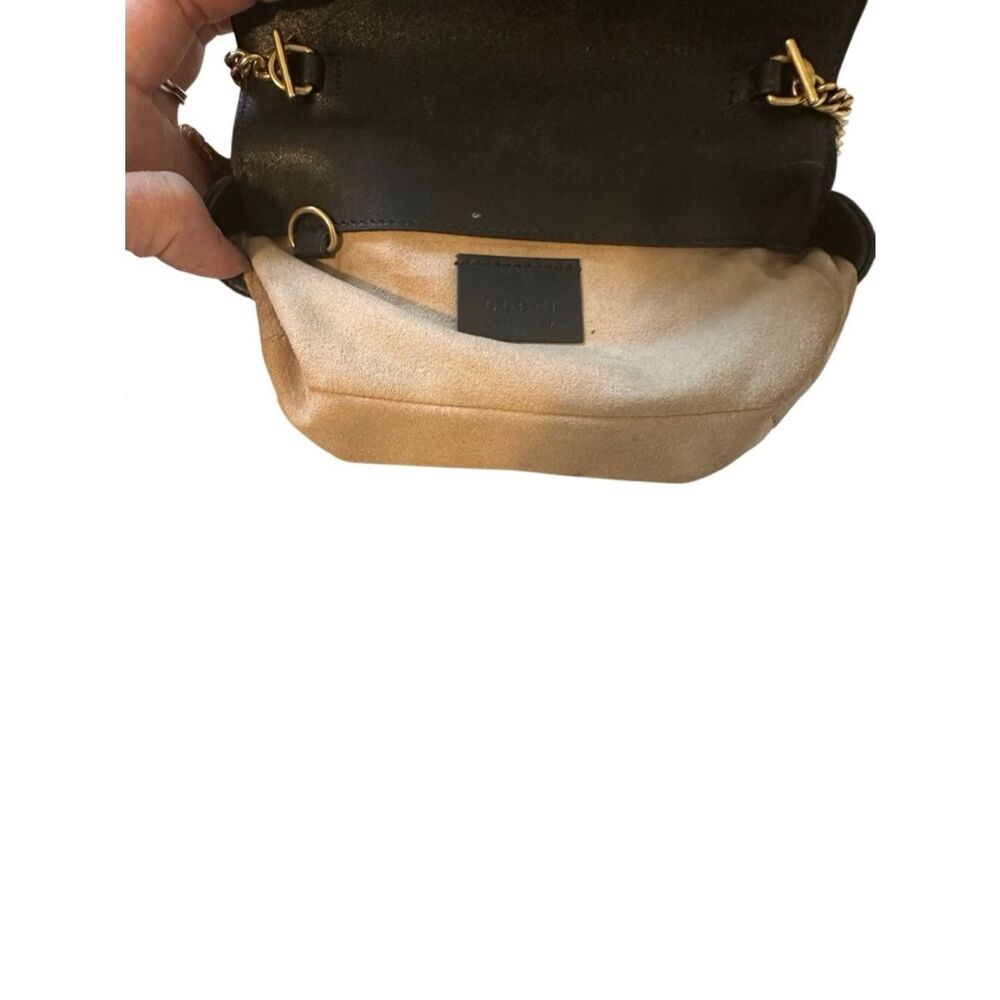 Gucci Black Quilted Crossbody Marmont mini bag Gold Chain - Picture 16 of 16